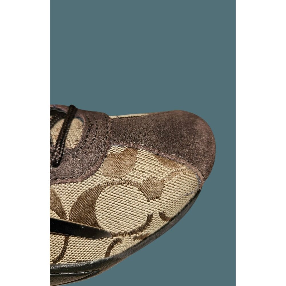 Coach Jayme Signature Canvas Suede Lace Up Oxford Sneaker Women Size 7M - Picture 13 of 16